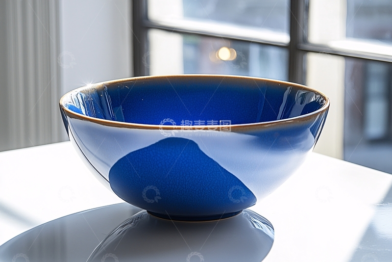 高清大图下载【趣麦麦图】蓝色陶瓷碗
