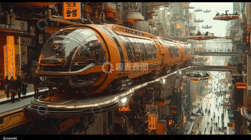 高清大图下载【趣麦麦图】未来科技感列车