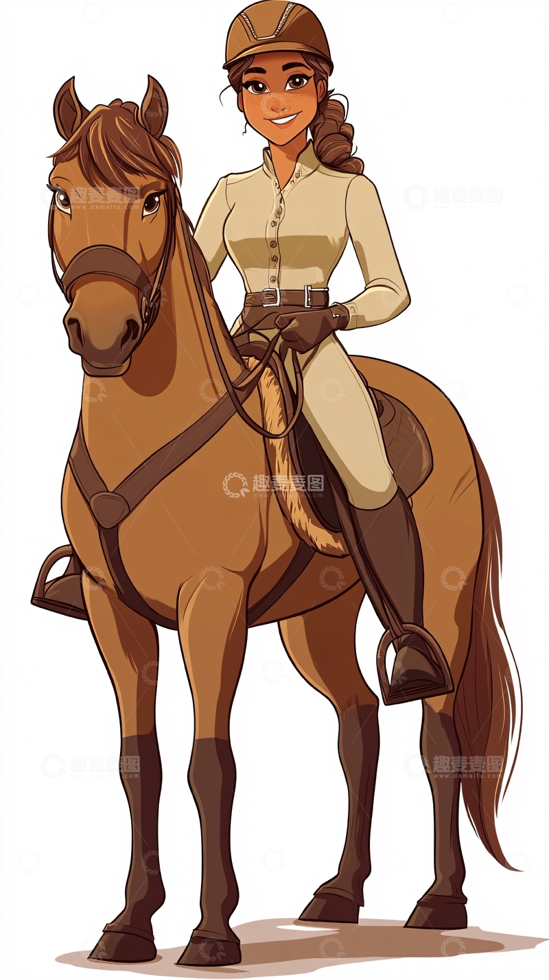 高清大图下载【趣麦麦图】骑马的女孩