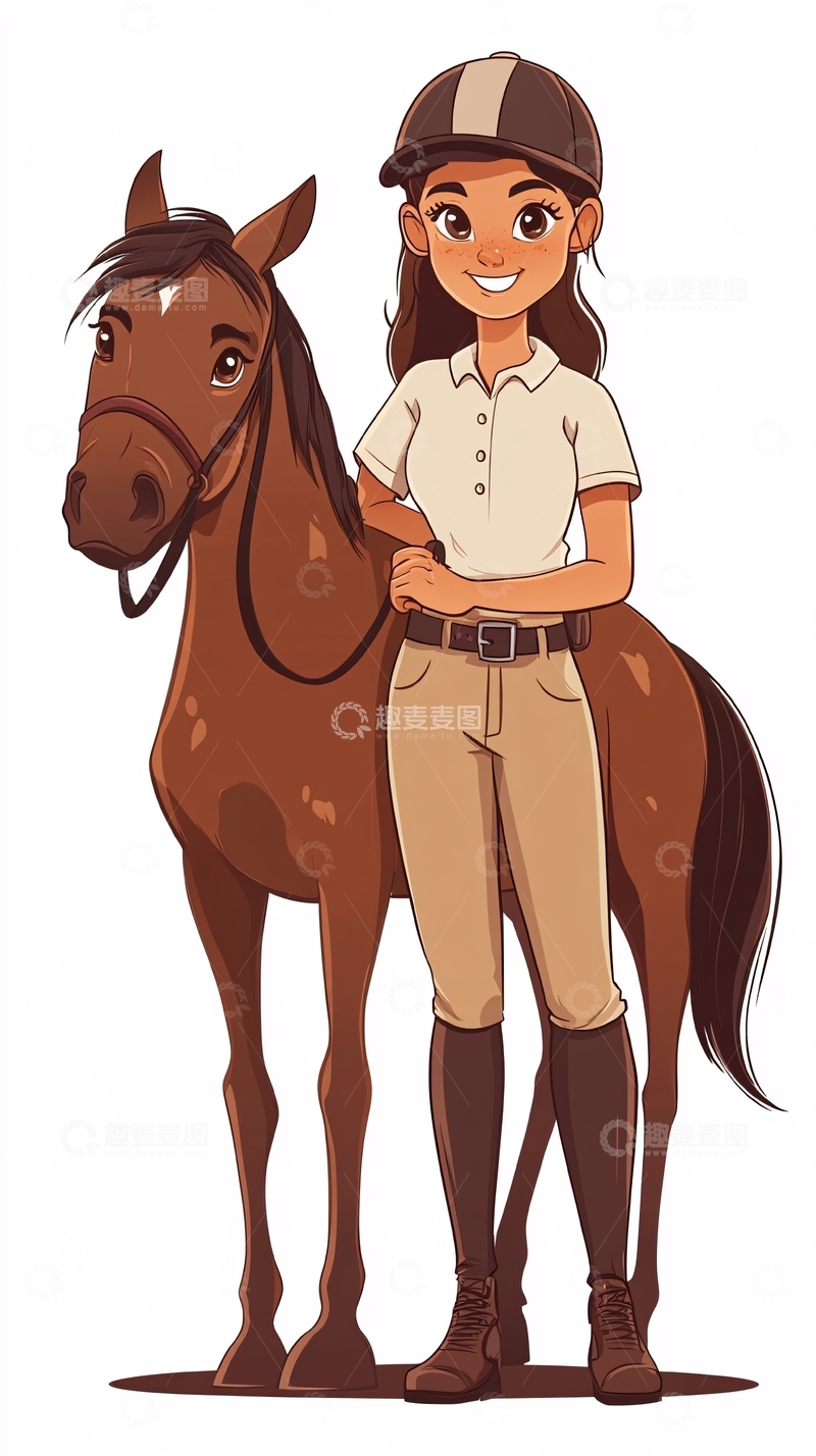 高清大图下载【趣麦麦图】骑马女孩