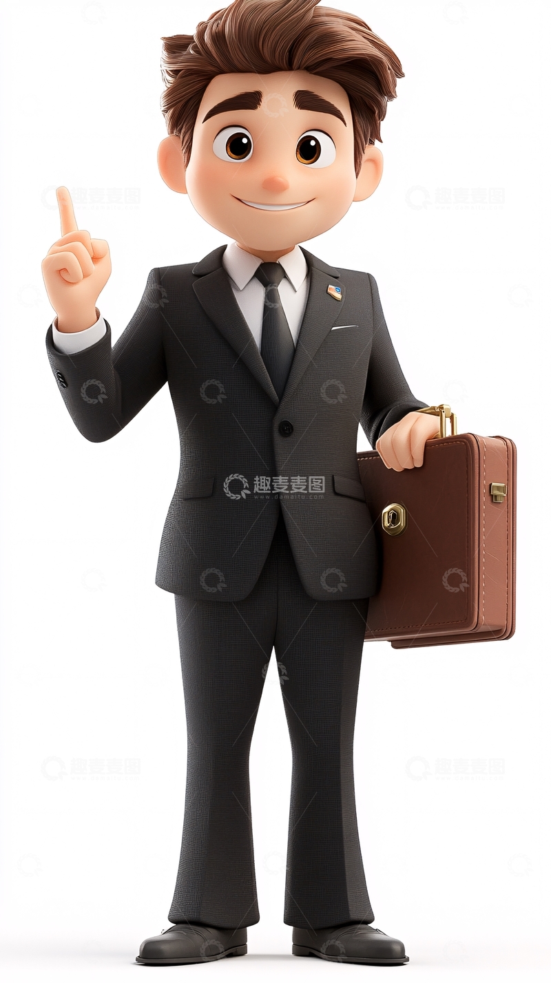高清大图下载【趣麦麦图】卡通商务男士