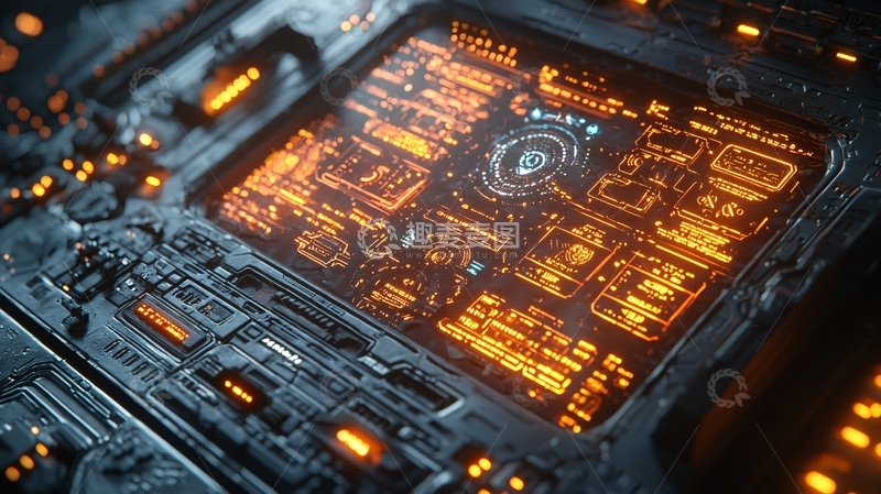 高清大图下载【趣麦麦图】科幻风格未来科技控制面板