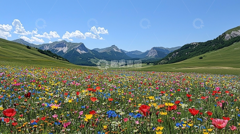 高清大图下载【趣麦麦图】鲜花盛开的山谷