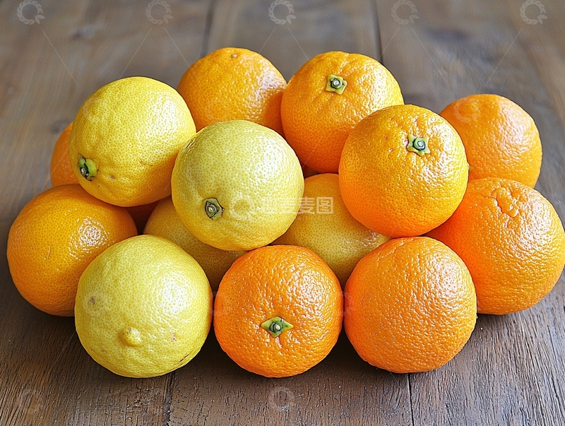 高清大图下载【趣麦麦图】柠檬与橙子的堆叠