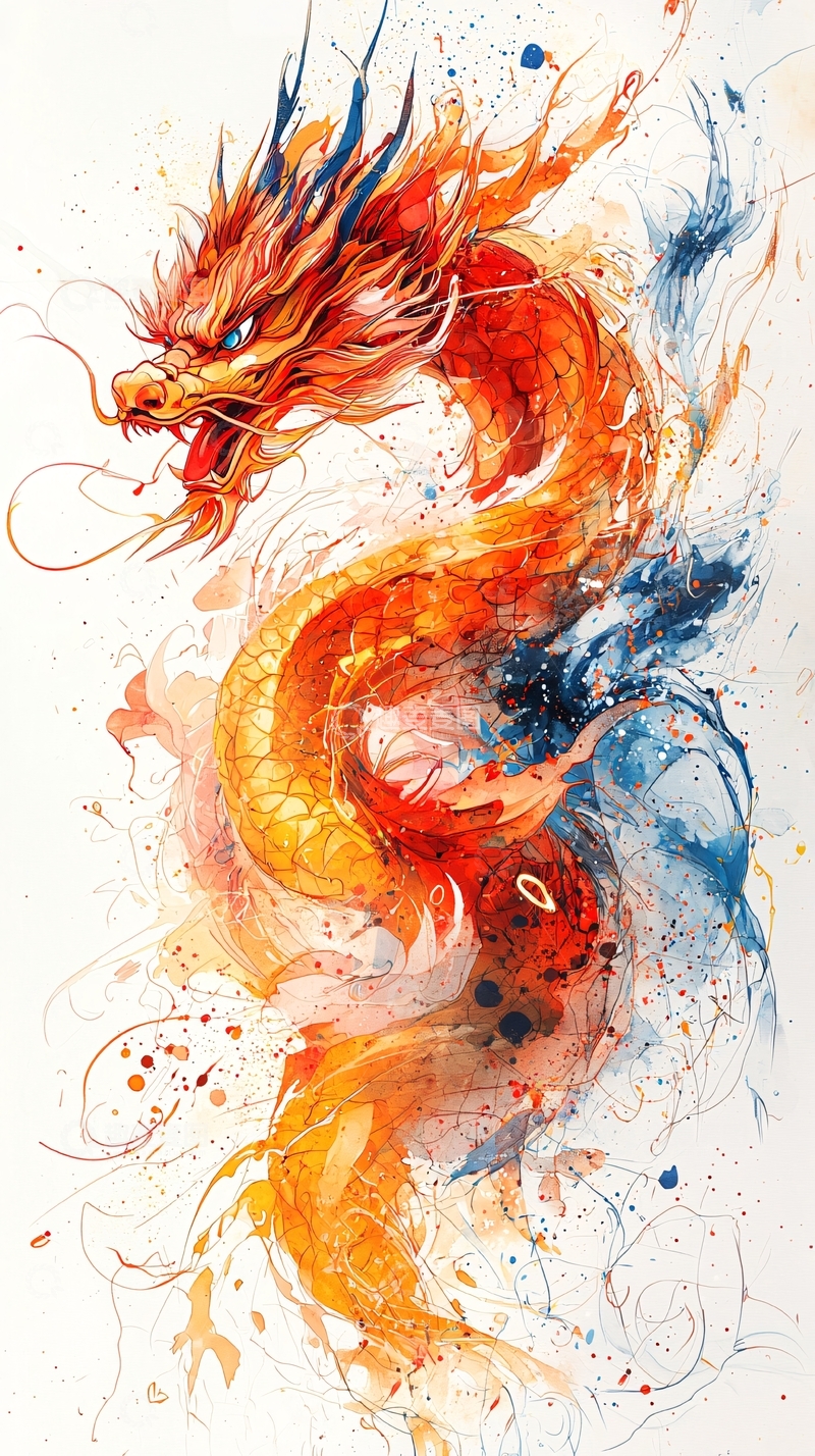 高清大图下载【趣麦麦图】水墨写意龙