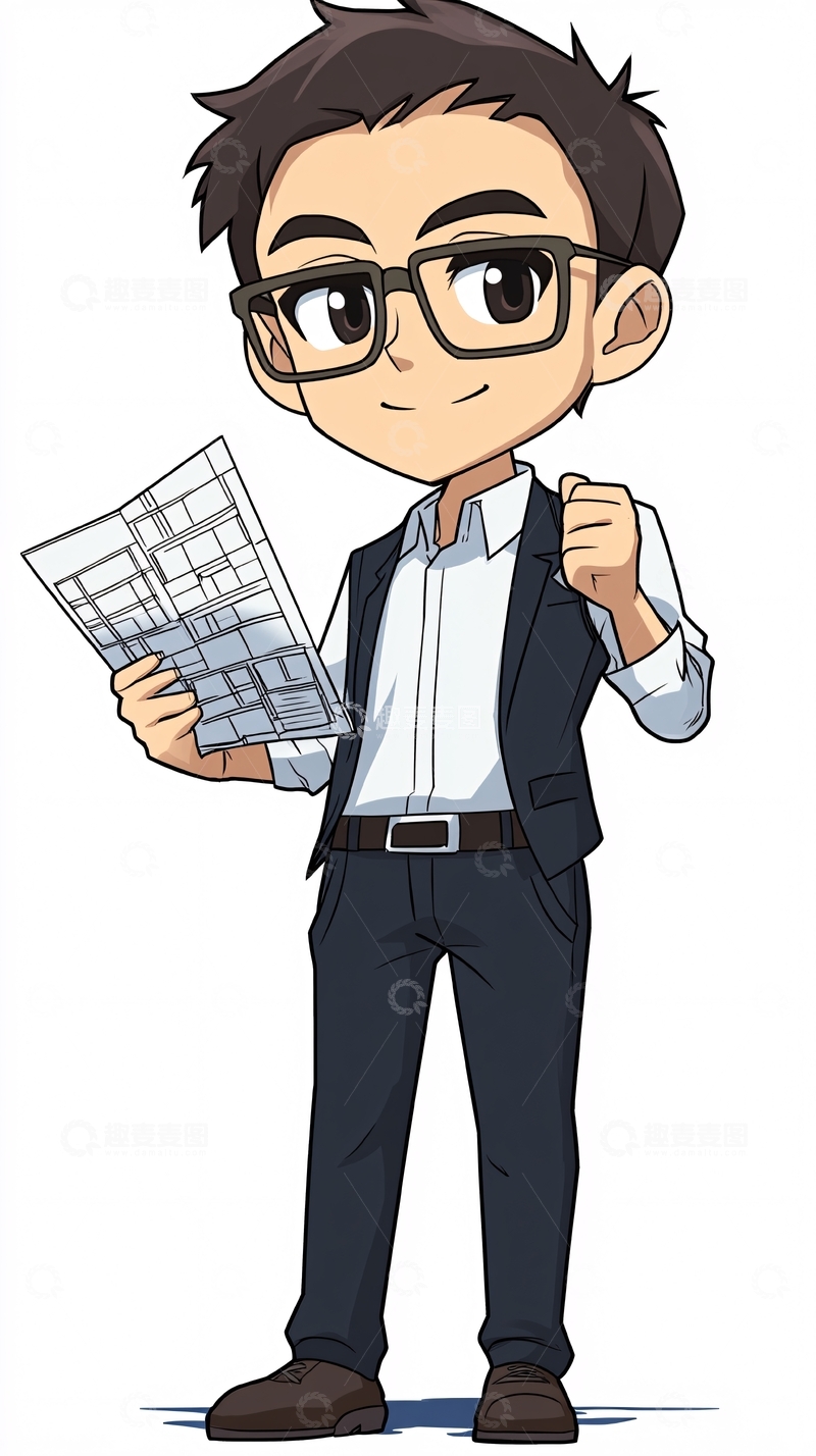 高清大图下载【趣麦麦图】戴眼镜的卡通人物