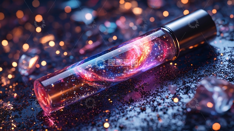 高清大图下载【趣麦麦图】宇宙星云在玻璃瓶中