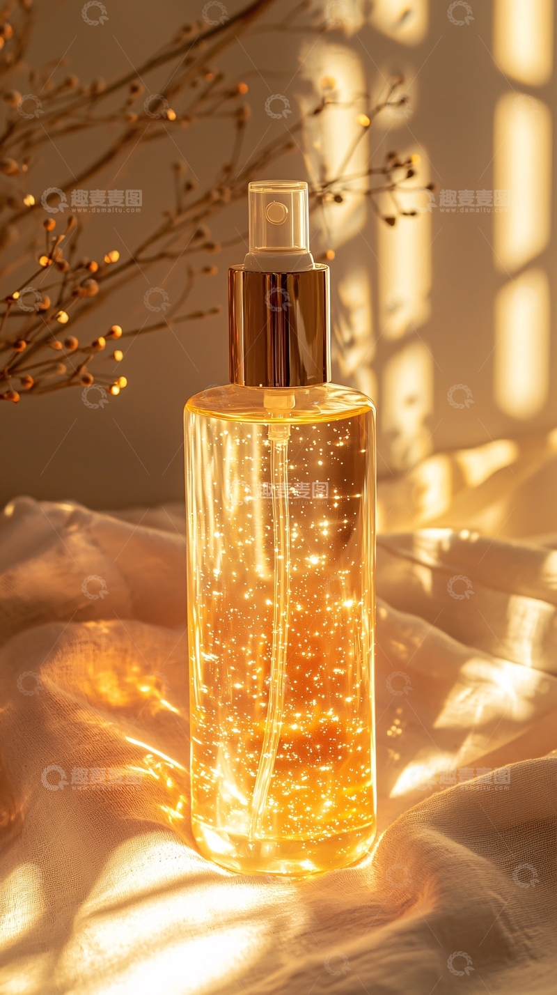 高清大图下载【趣麦麦图】金色液体喷雾瓶