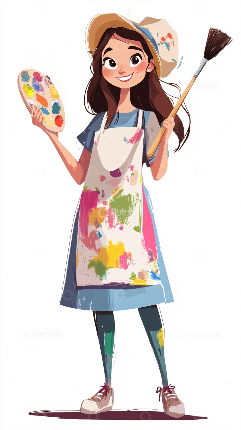 高清大图下载【趣麦麦图】快乐的小画家