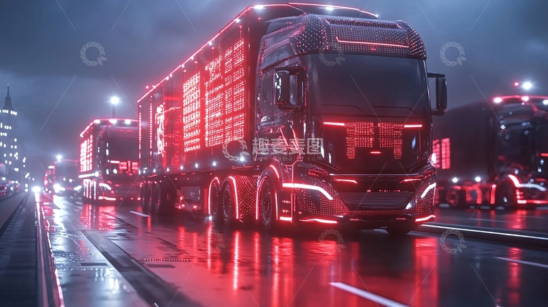 高清大图下载【趣麦麦图】未来科技卡车