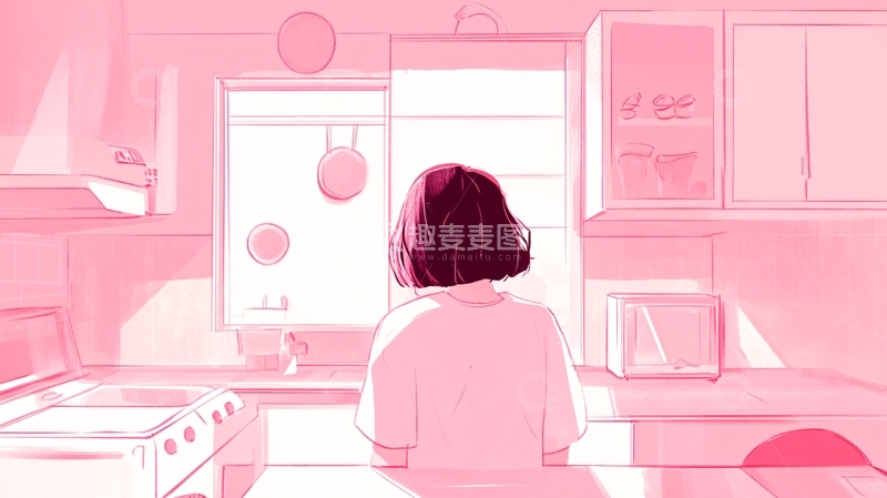 高清大图下载【趣麦麦图】粉色系少女厨房