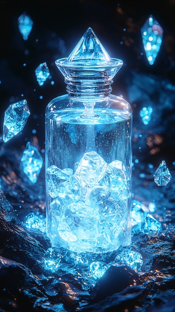 蓝色水晶瓶