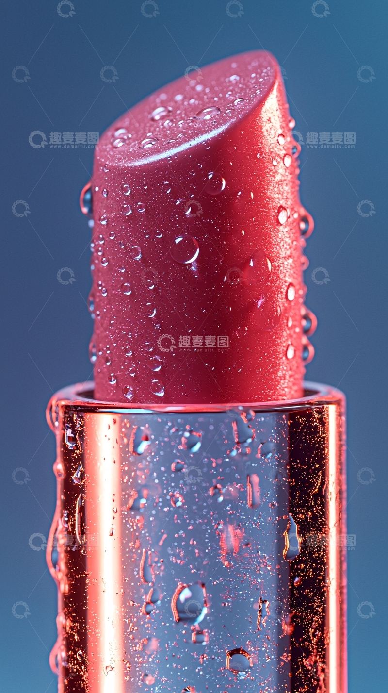 高清大图下载【趣麦麦图】水滴覆盖的口红
