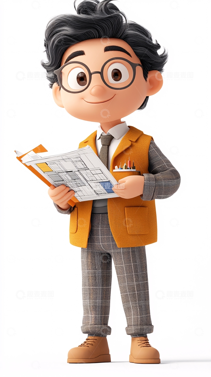 高清大图下载【趣麦麦图】卡通男孩