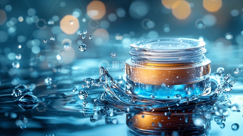 高清大图下载【趣麦麦图】护肤品瓶子在水面上