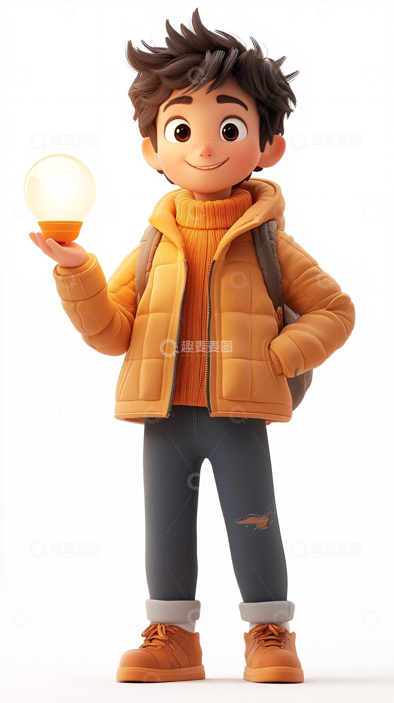 高清大图下载【趣麦麦图】卡通男孩