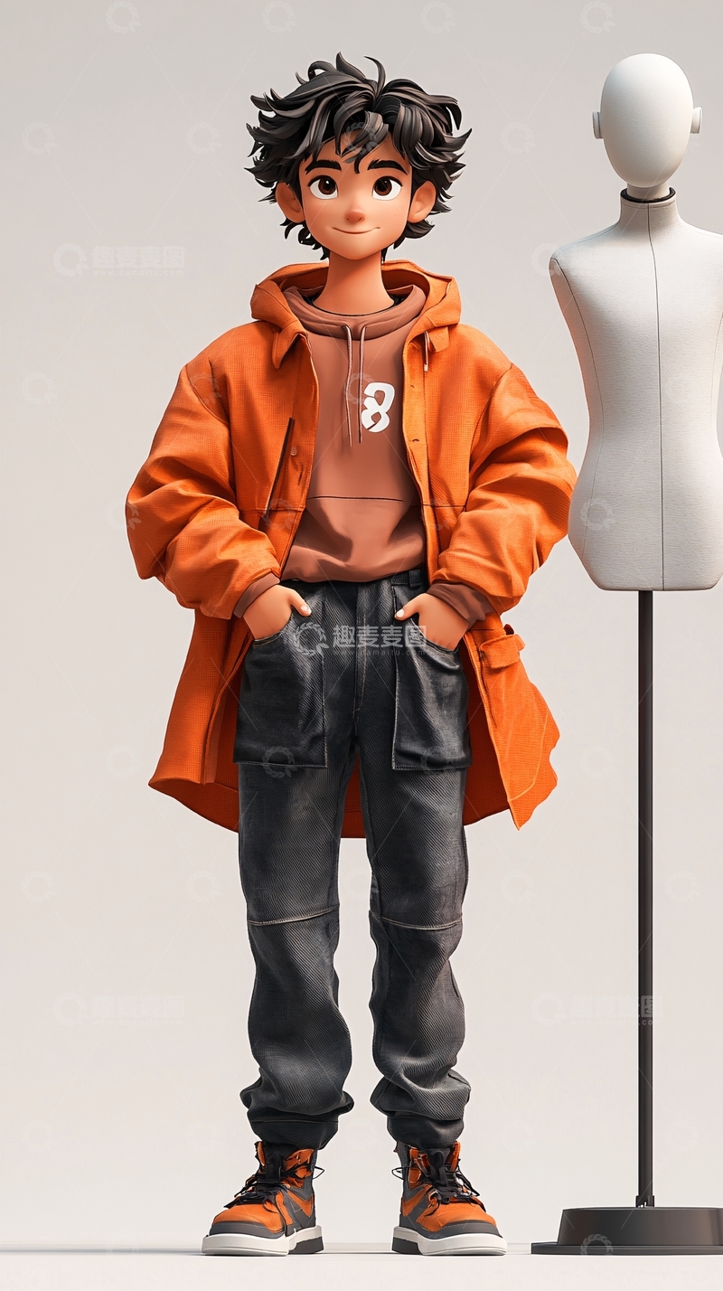 高清大图下载【趣麦麦图】卡通男孩