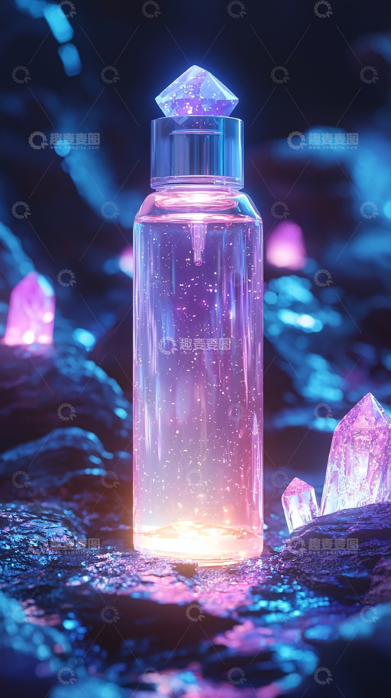 高清大图下载【趣麦麦图】发光瓶子水晶静物
