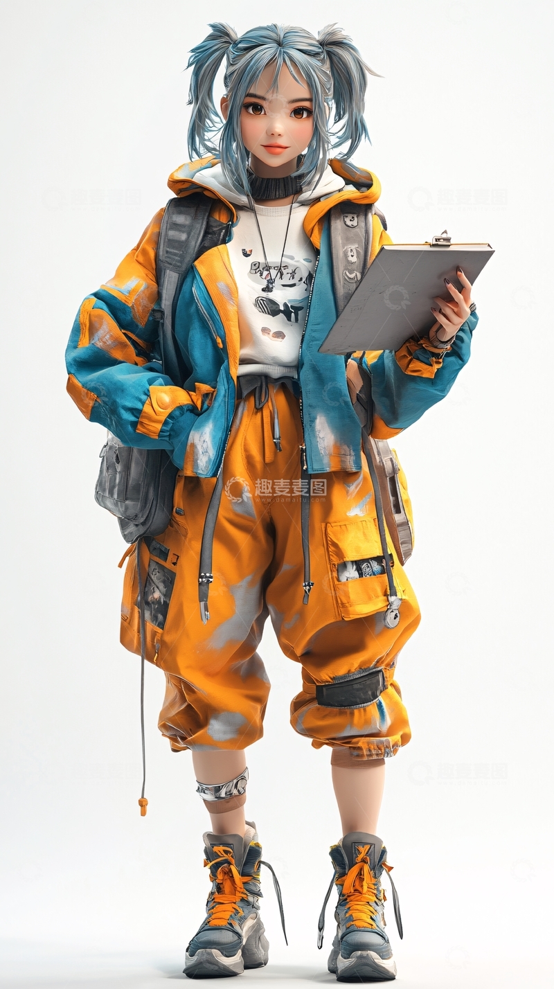 高清大图下载【趣麦麦图】双马尾少女