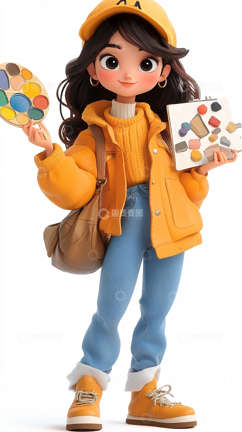 高清大图下载【趣麦麦图】可爱卡通女孩