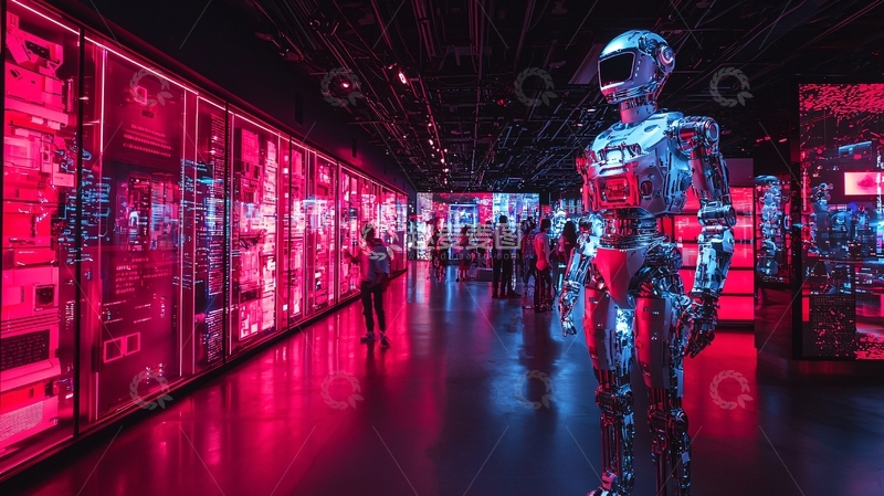 高清大图下载【趣麦麦图】科技感十足的未来机器人展厅