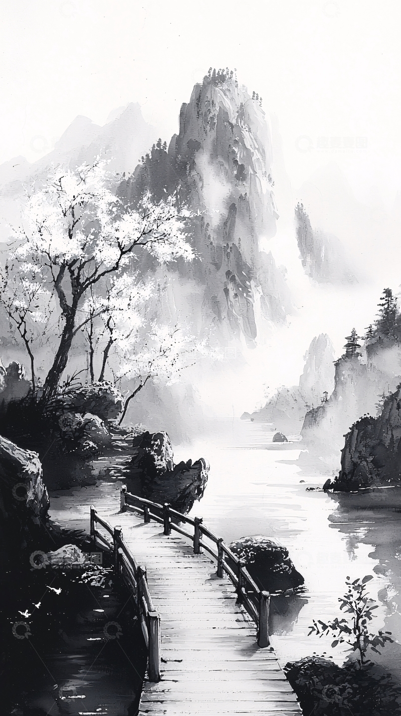 高清大图下载【趣麦麦图】水墨山水风景9