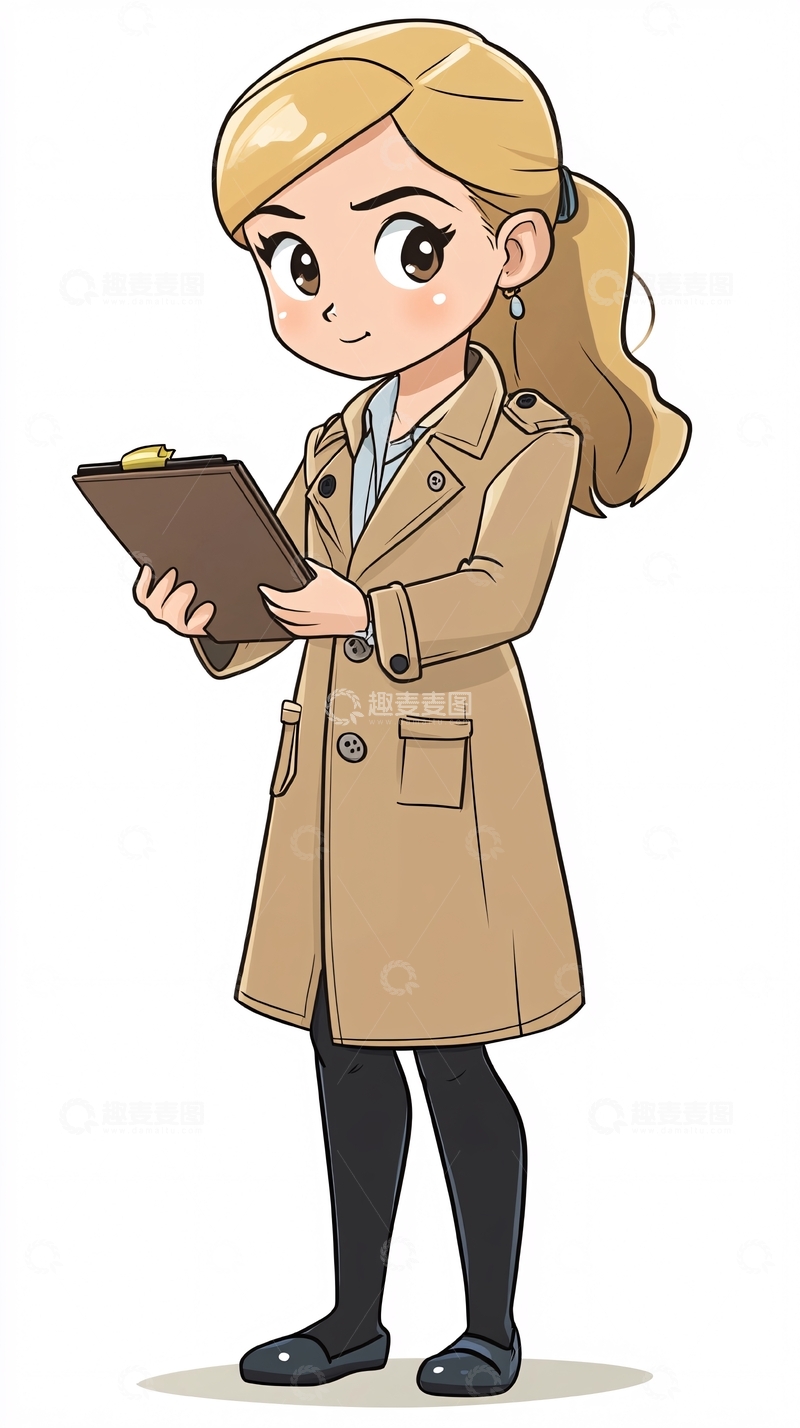 高清大图下载【趣麦麦图】卡通女秘书