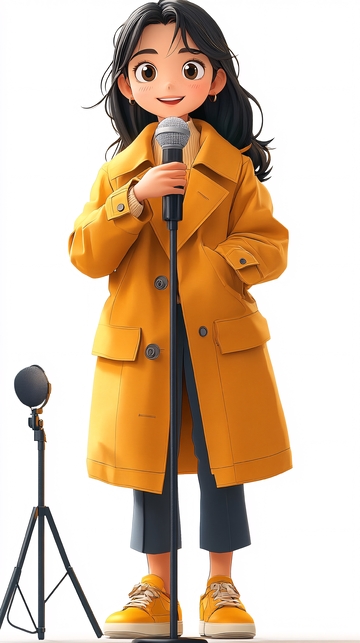 可爱卡通女孩演讲