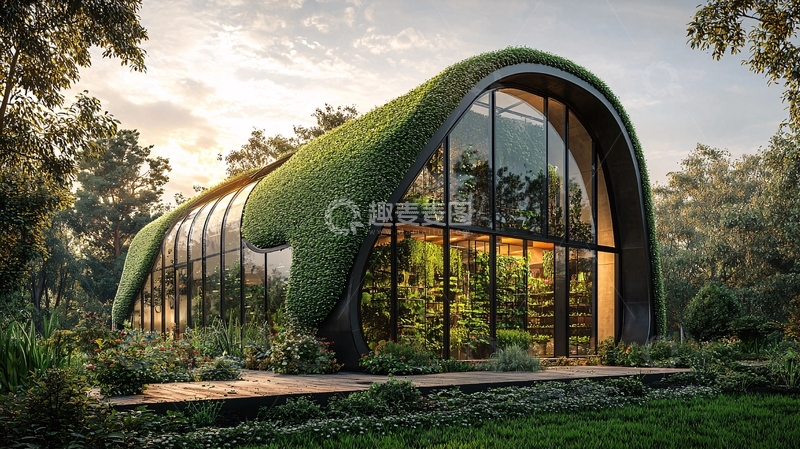 高清大图下载【趣麦麦图】绿植屋顶现代建筑