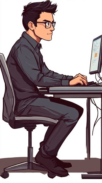 男士办公场景插画