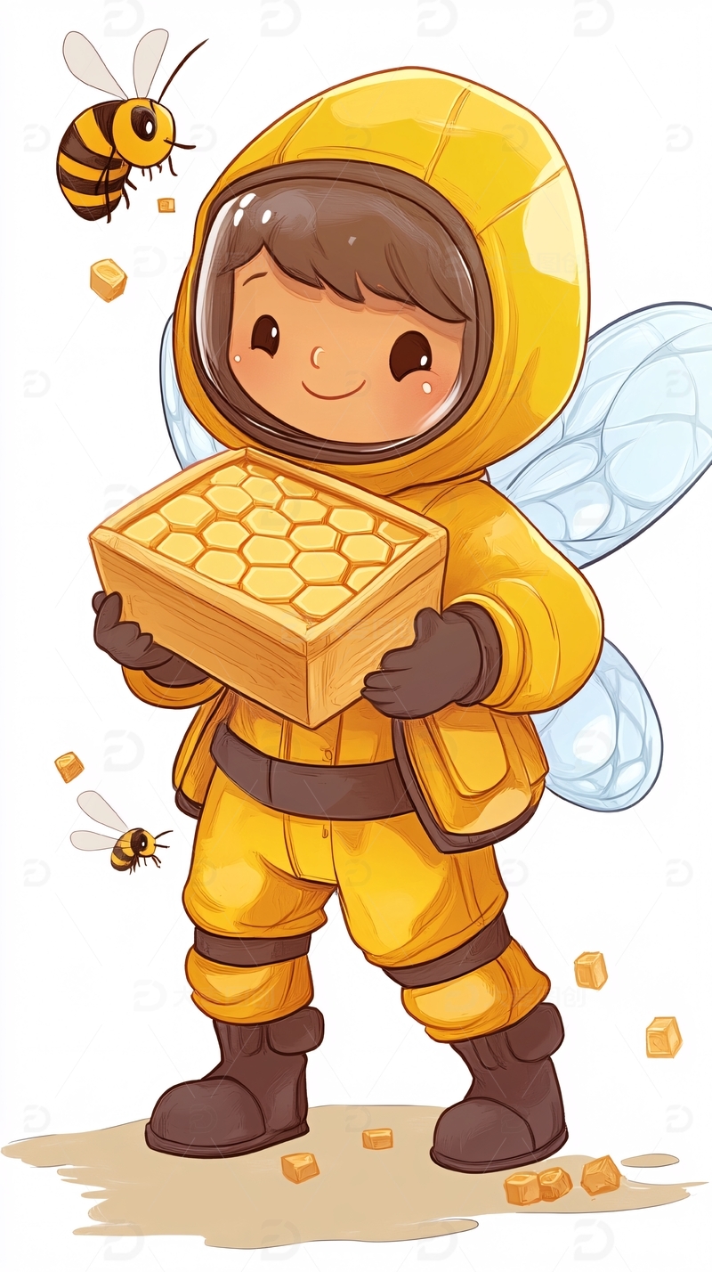 卡通小蜜蜂宇航员
