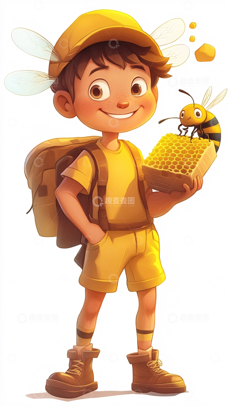高清大图下载【趣麦麦图】卡通男孩
