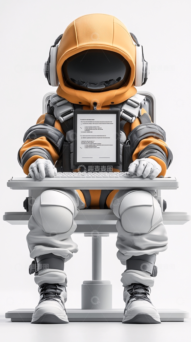 高清大图下载【趣麦麦图】太空宇航员办公