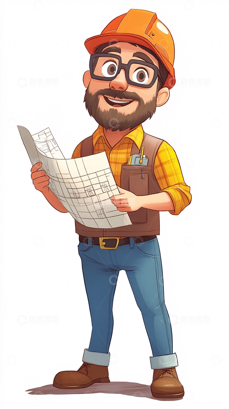 高清大图下载【趣麦麦图】卡通工程师
