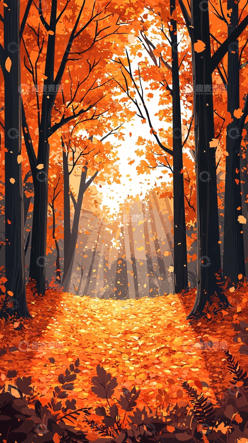 高清大图下载【趣麦麦图】秋日森林小路