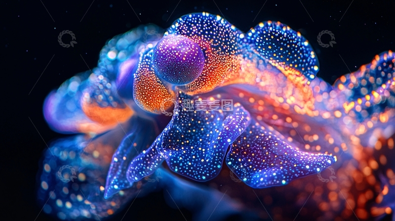 高清大图下载【趣麦麦图】多彩发光海蛞蝓特写