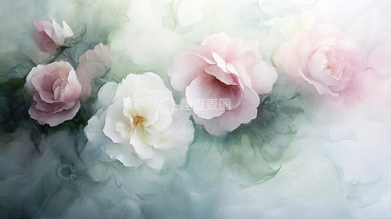 高清大图下载【趣麦麦图】水彩玫瑰花3