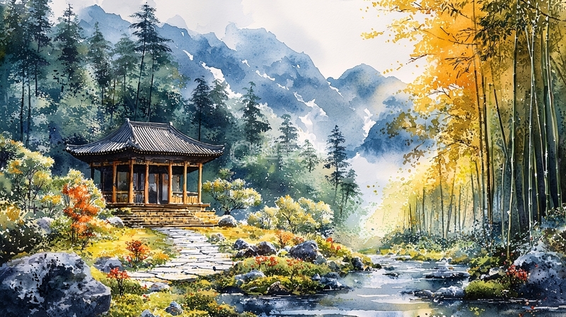 高清大图下载【趣麦麦图】水墨画山水