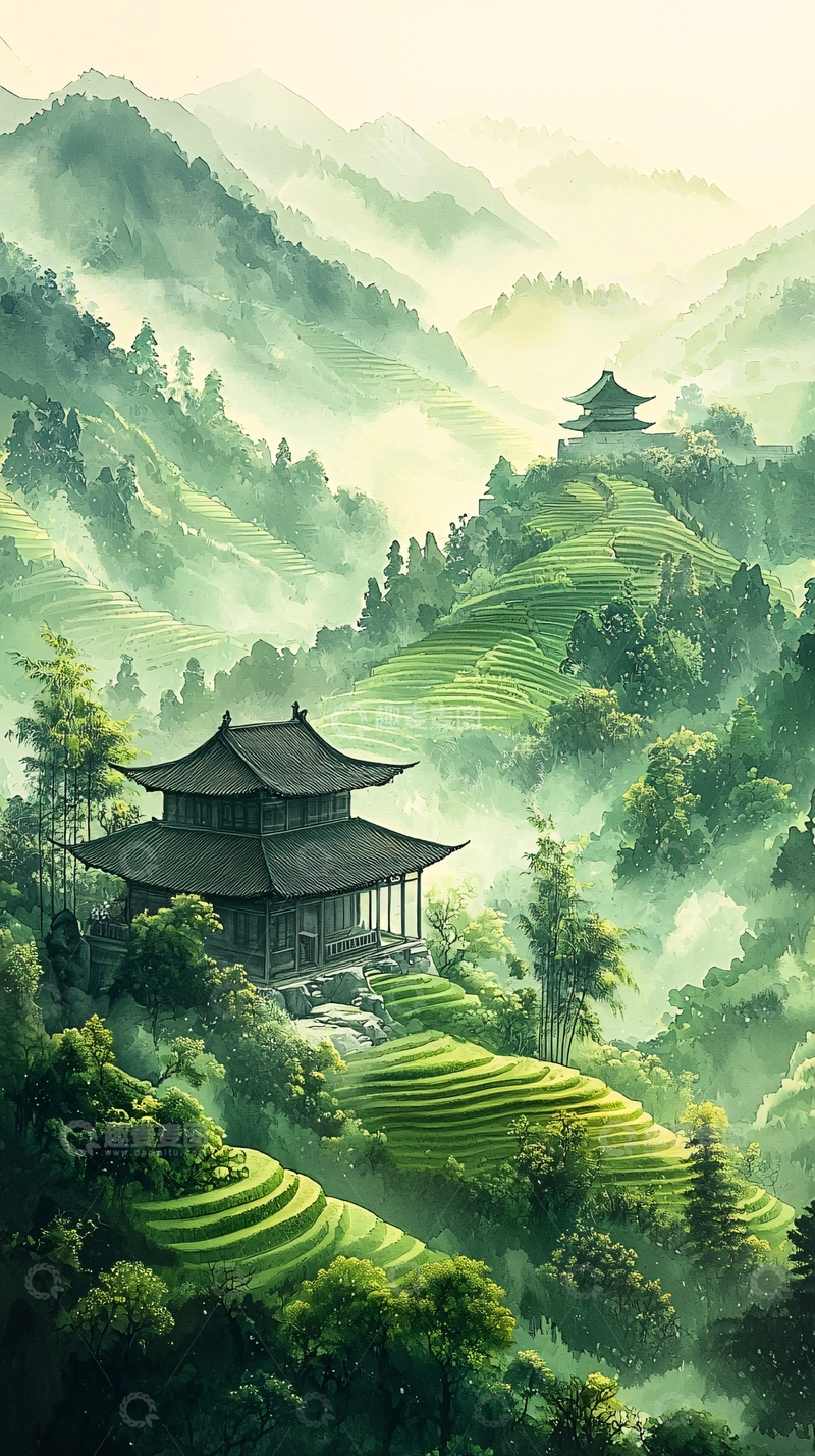 高清大图下载【趣麦麦图】中国风山水田园风光