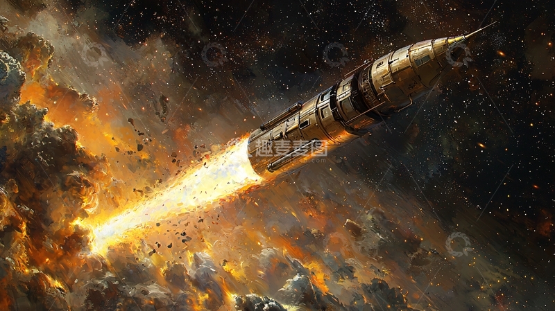 高清大图下载【趣麦麦图】宇宙飞船发射