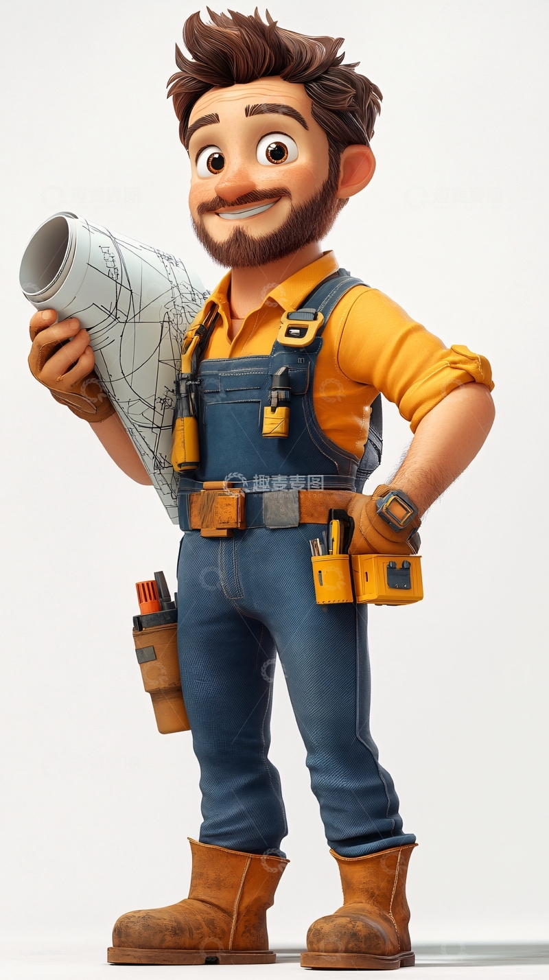 高清大图下载【趣麦麦图】卡通工匠