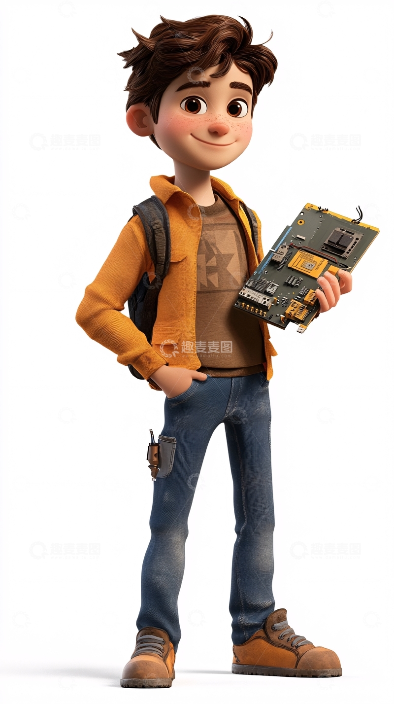 高清大图下载【趣麦麦图】卡通男孩