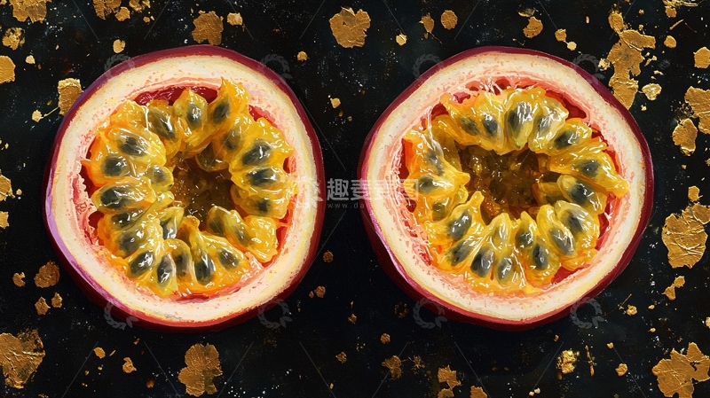 高清大图下载【趣麦麦图】切开的百香果2