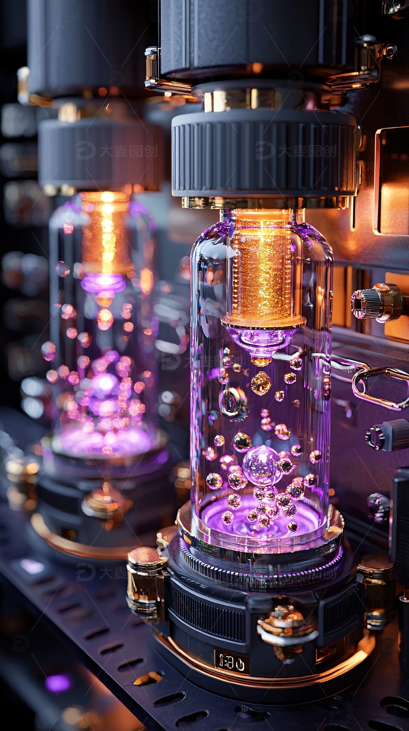 高清大图下载【趣麦麦图】蒸汽朋克风格发光真空管