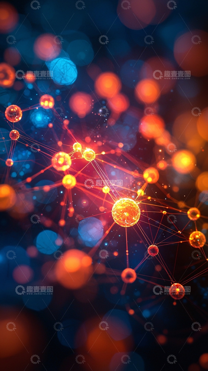 高清大图下载【趣麦麦图】抽象科技感光点连接