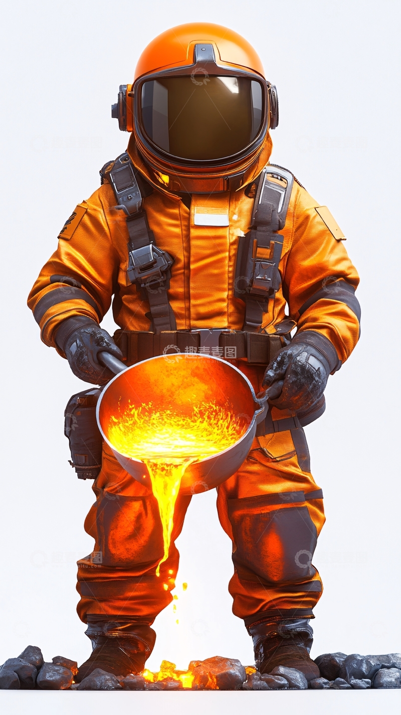 高清大图下载【趣麦麦图】宇航员提着熔岩