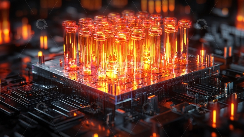 高清大图下载【趣麦麦图】科技感十足的红色芯片