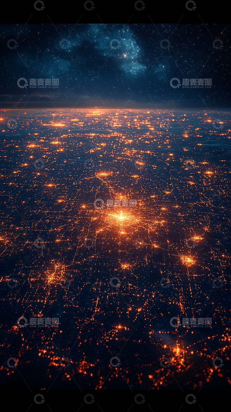 高清大图下载【趣麦麦图】夜空下的城市灯光