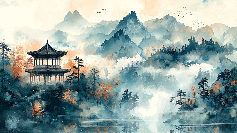 高清大图下载【趣麦麦图】水墨画山水