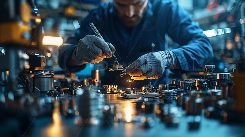 高清大图下载【趣麦麦图】技工修理精密零件